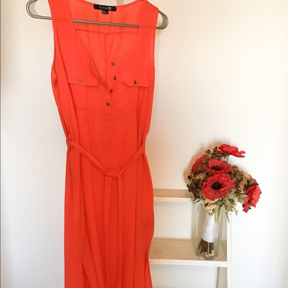 Forever 21 Red Midi Dress- Medium (EUC) - Picture 3 of 3